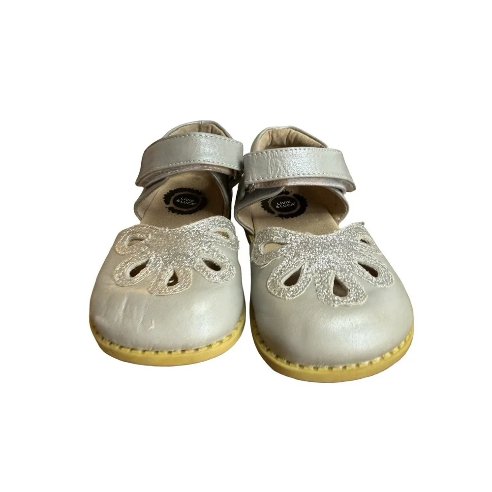 Livie & Luca lot of 2 pairs silver petals‎ size 6 rose size 7 mary janes girls